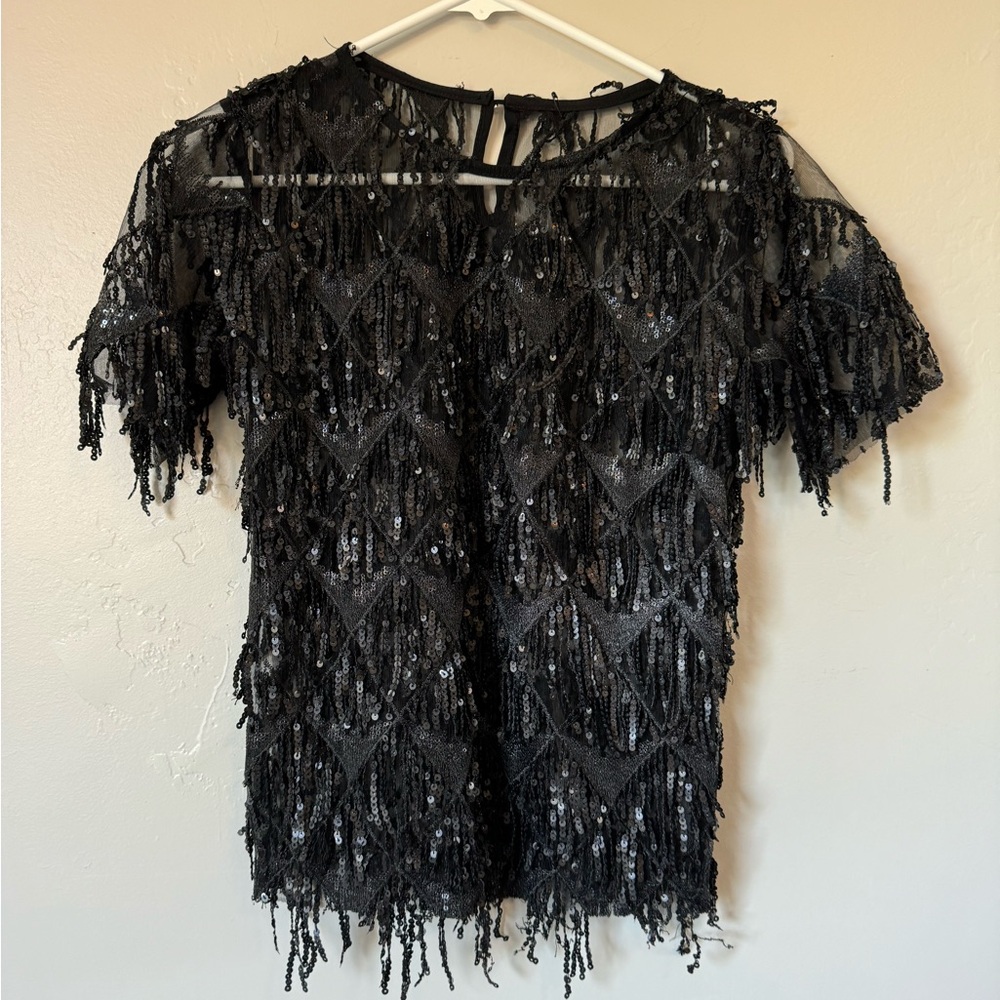 Vintage mesh and sequin shirt